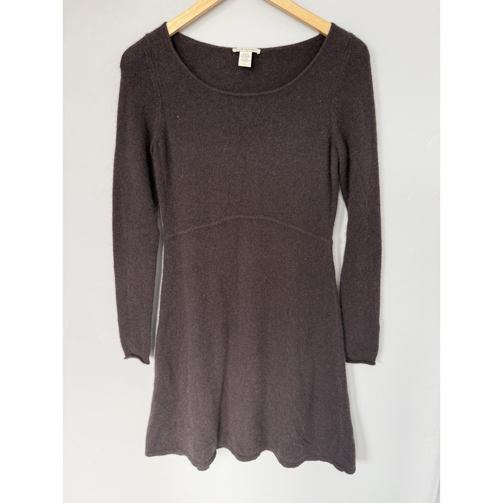 White + Warren 100% Cashmere Sweater Dress Brown Size M Luxurious Gentle‎ Flare